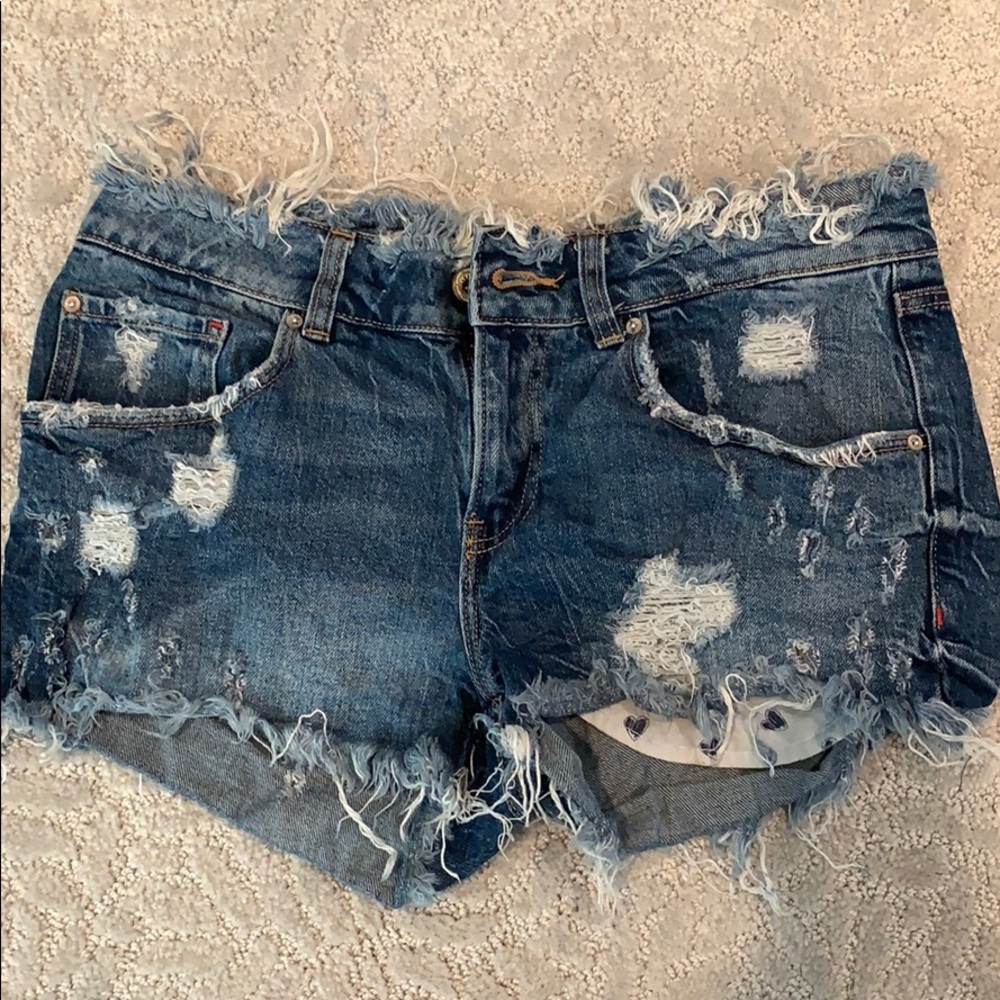 Denim shorts frayed